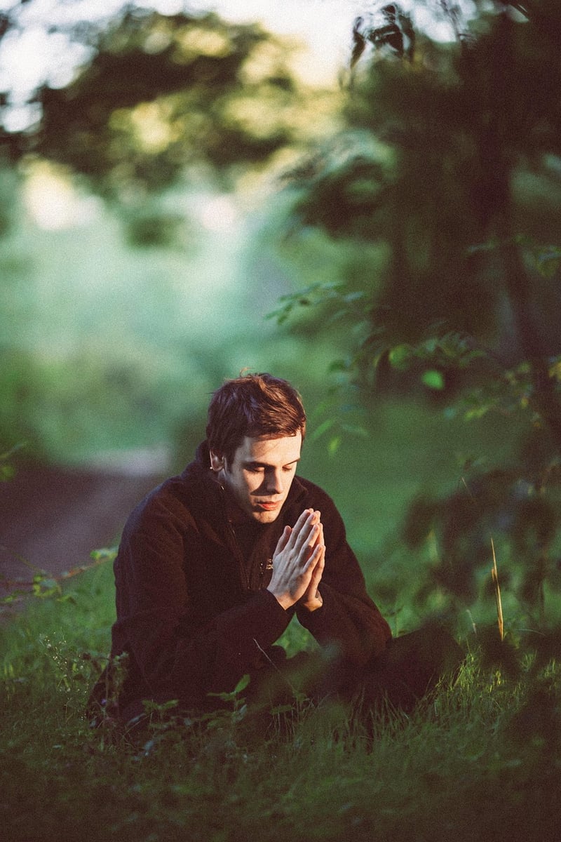 Man meditating in nature